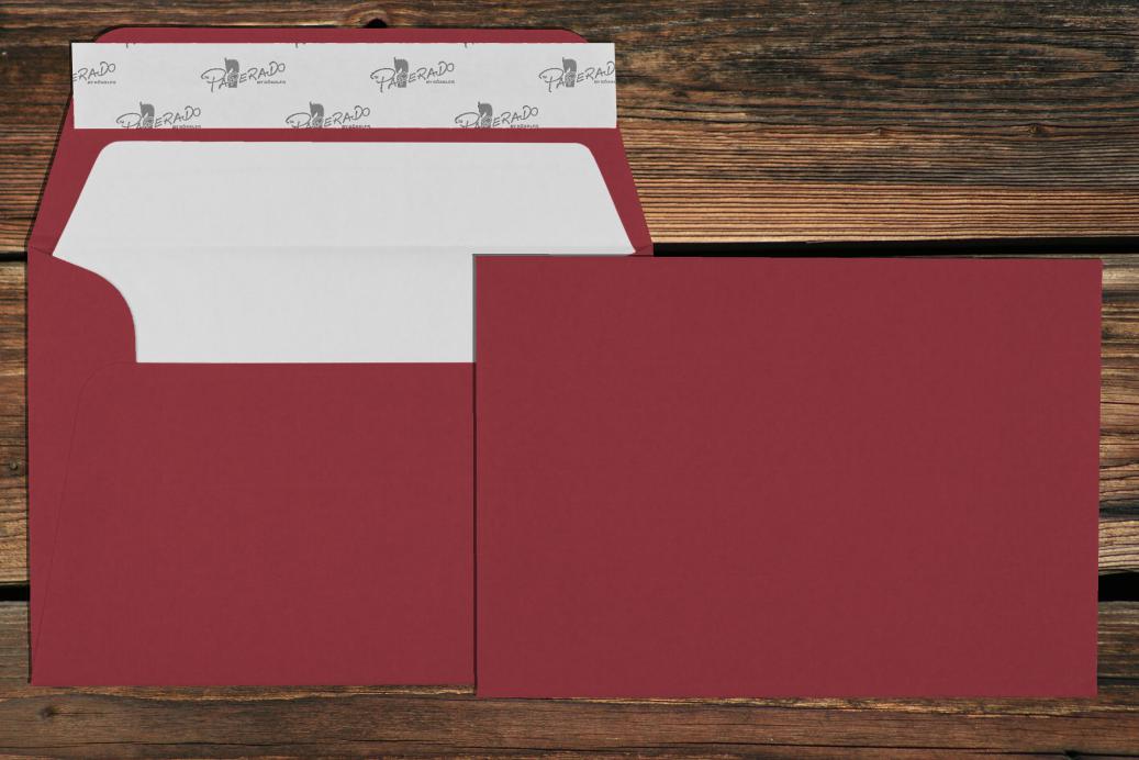 Briefhüllen mit Seidenfutter C6 114x162 mm Haftklebend Rosso gerippt 100 g/qm